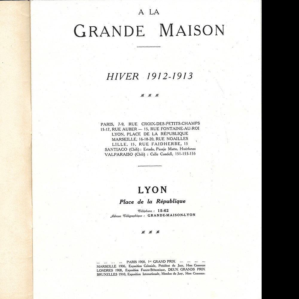 A La Grande Maison - Catalogue Hiver 1912-1913, couverture de Bernard Boutet de Monvel