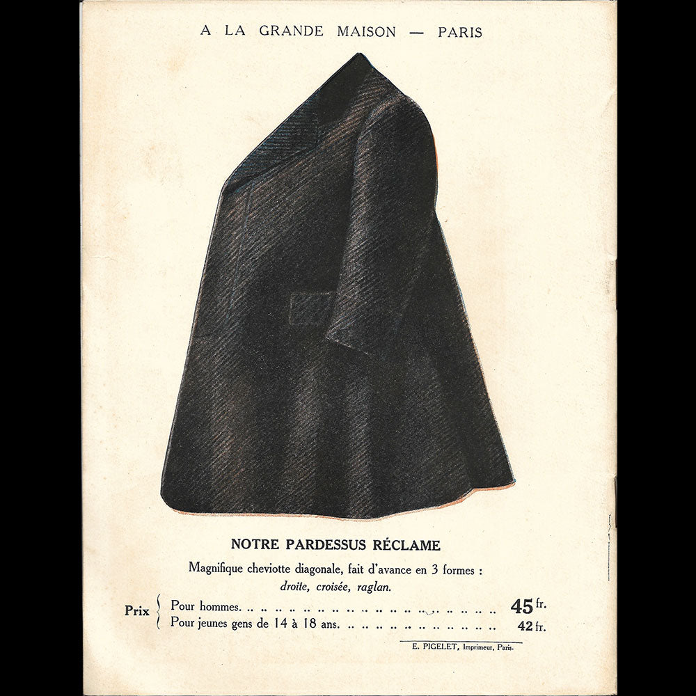 A La Grande Maison - Catalogue Hiver 1912-1913, couverture de Bernard Boutet de Monvel