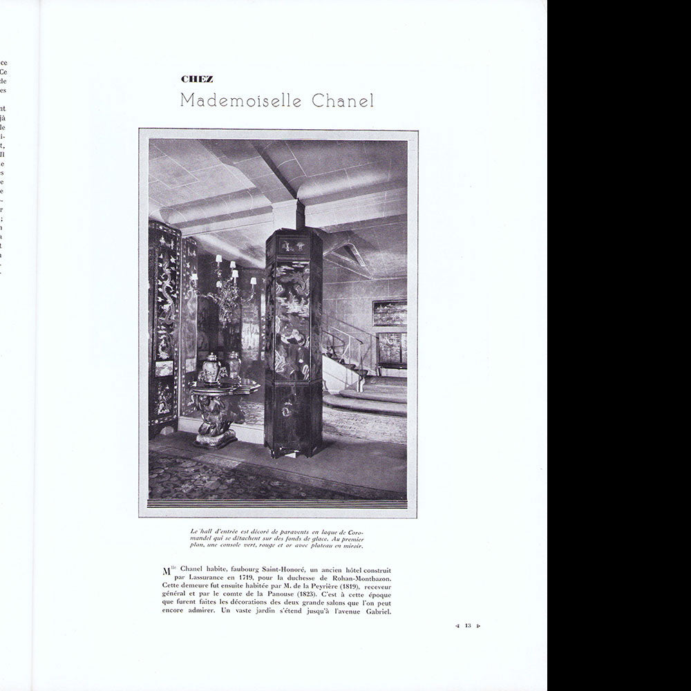 Chanel - Art et Industrie, février 1931, Chez Mademoiselle Chanel
