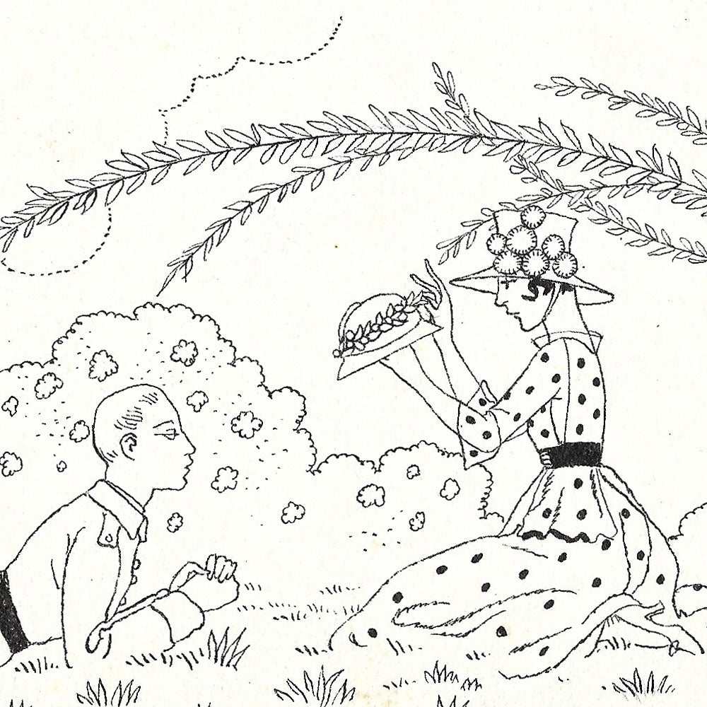 Barbier - La Française et le Soldat Anglais, dessin de George Barbier (1917)