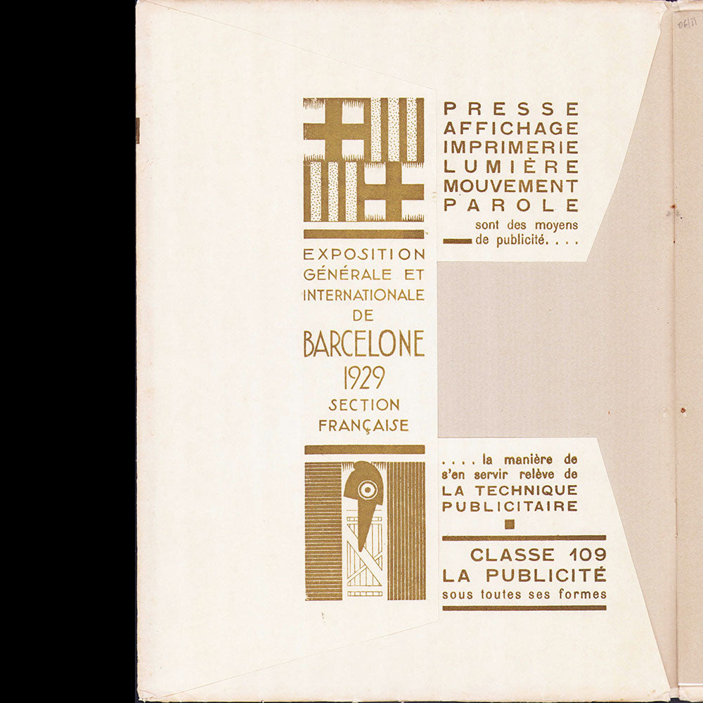 Exposition de Barcelone de 1929 - Section Française, classe 109, La Publicité