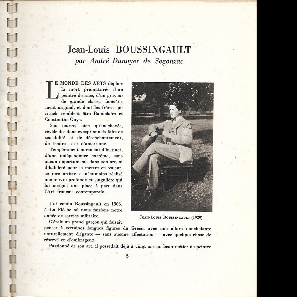 Poiret - Boussingault par ses amis, avec envoi de Dunoyer de Segonzac à Denise Poiret (1944)