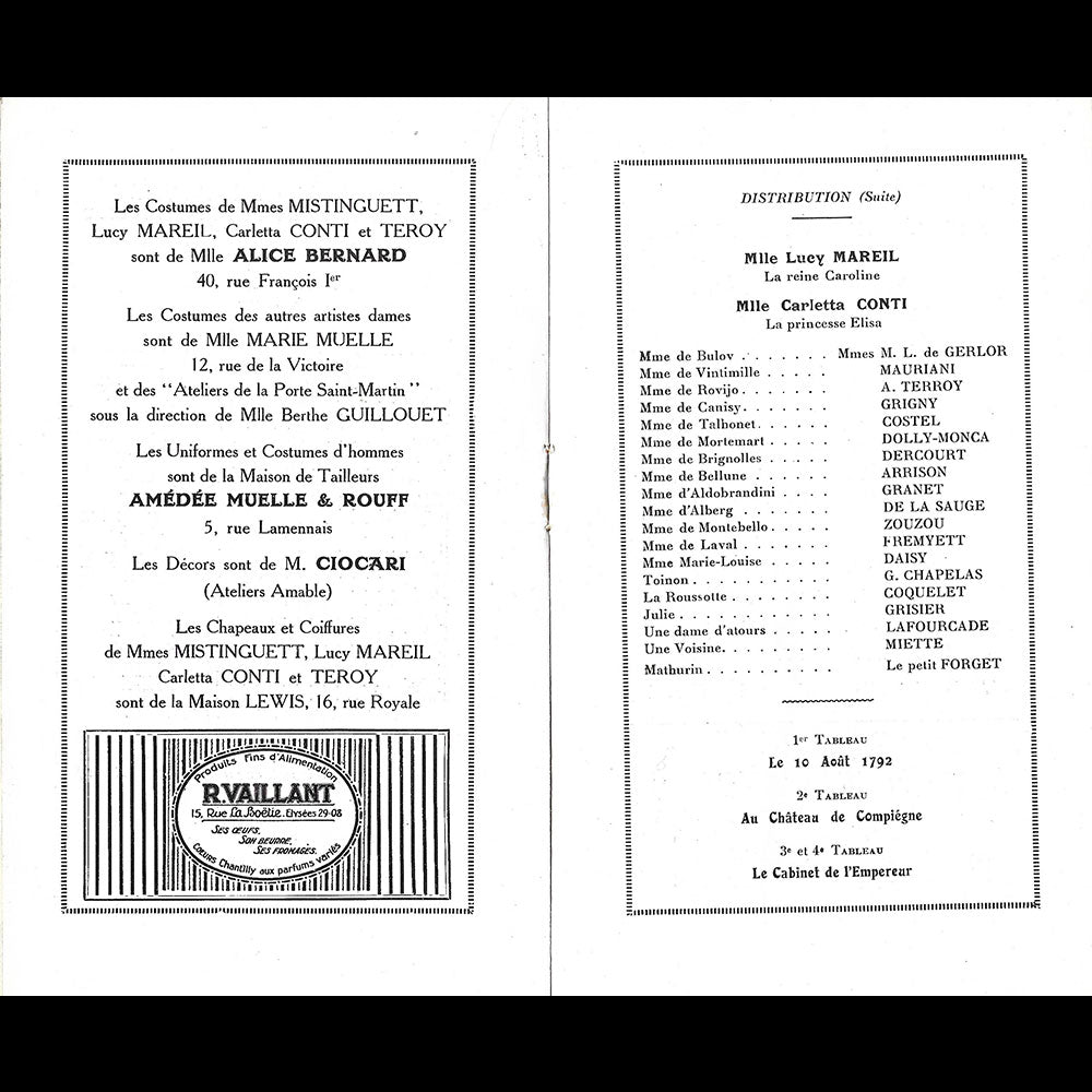 Madame sans-gêne - Programme de théâtre, couverture de Pierre Brissaud (1920-1921)