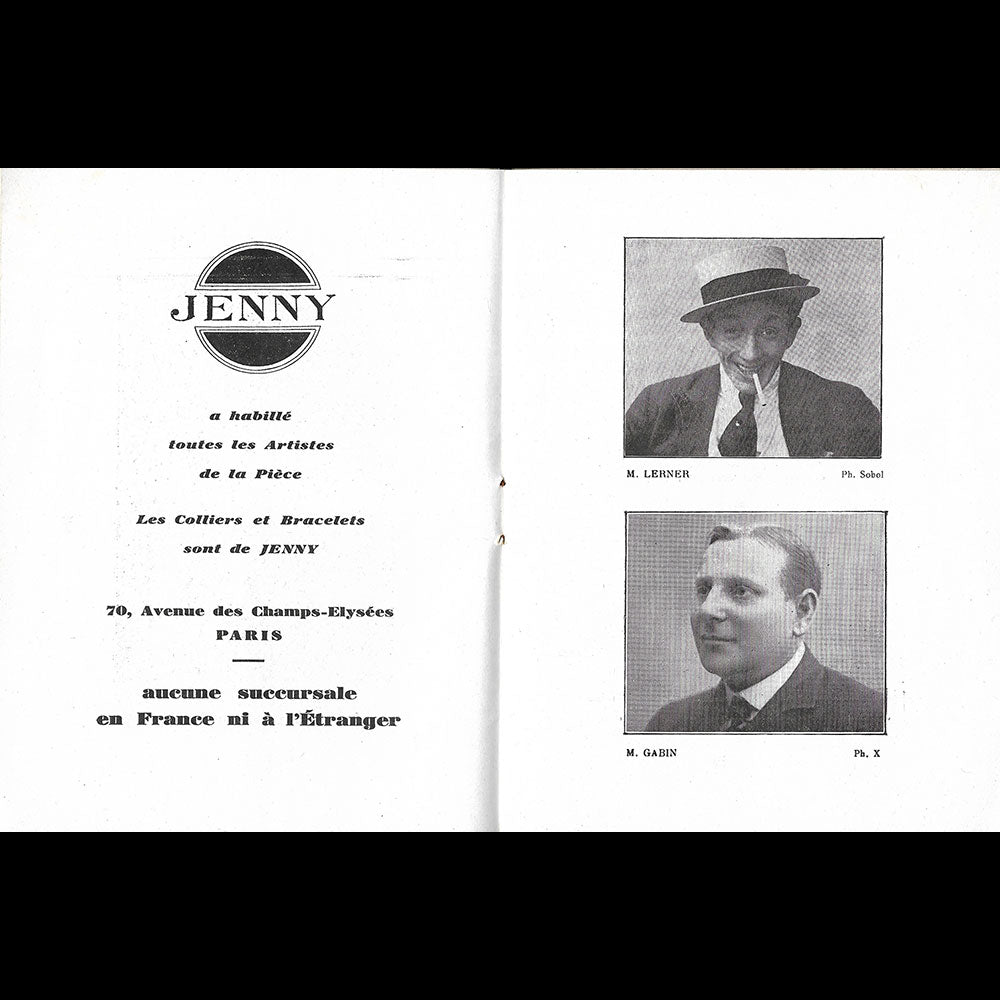 Mercenary Mary - Programme de théâtre, couverture de Pierre Brissaud (1926-1927)