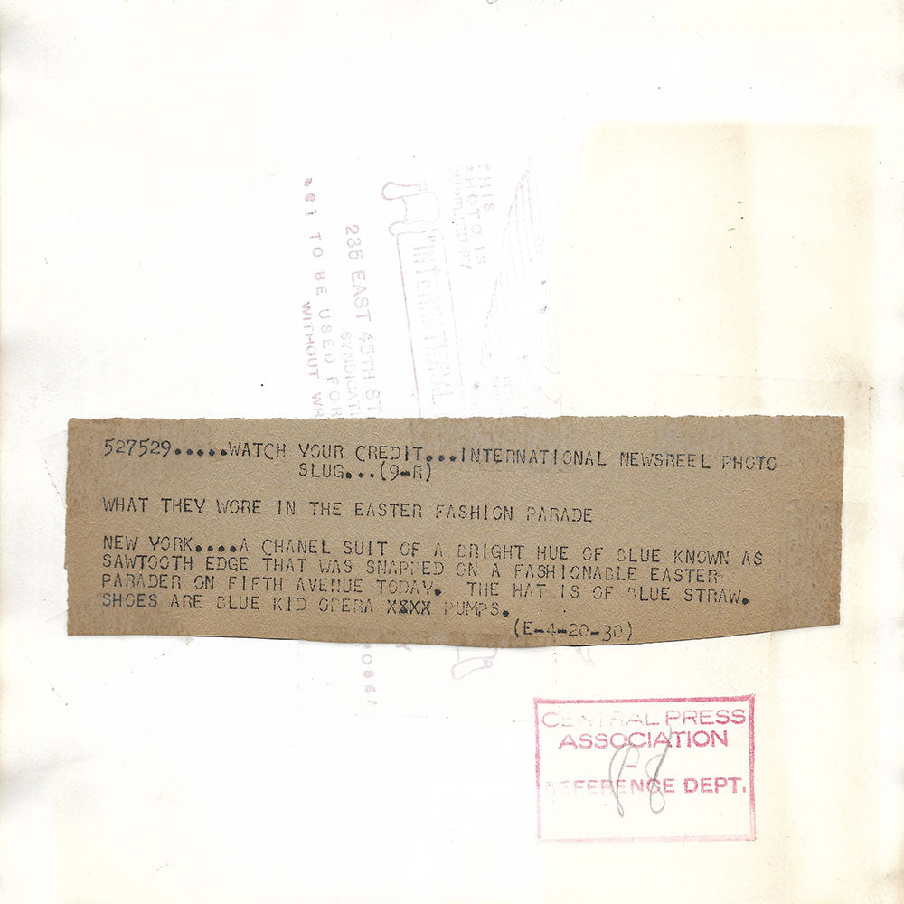 Chanel - Tailleur présenté à la Fashion Easter Parade de New York (1930)