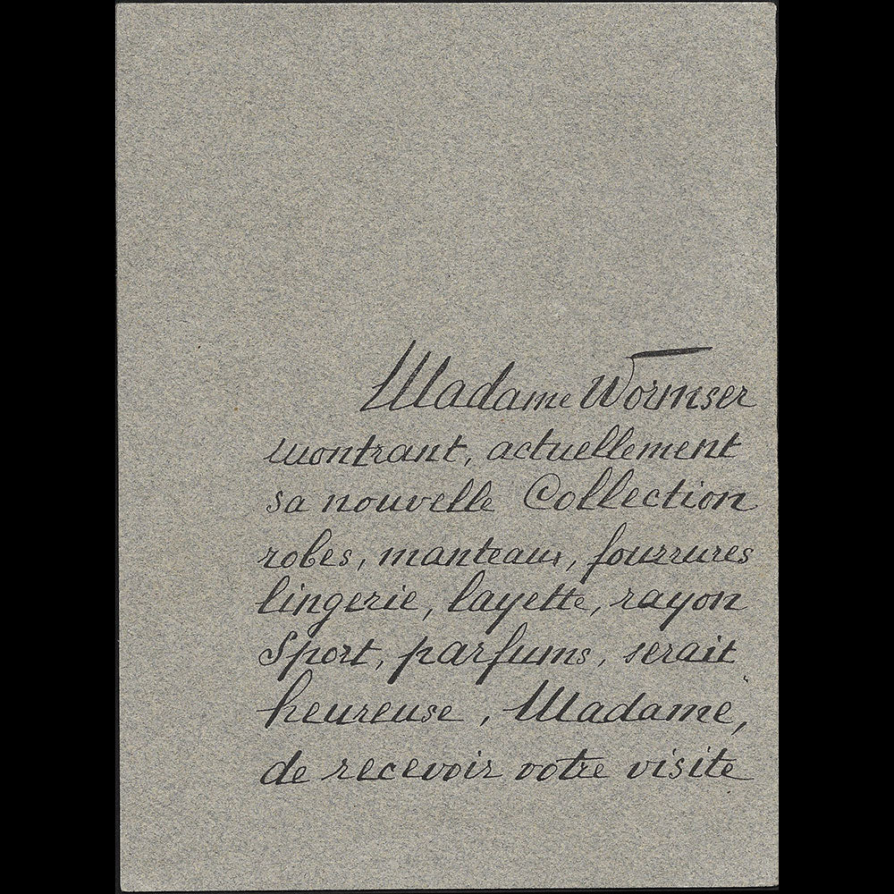 Cheruit - Invitation de la maison de couture (1920s)