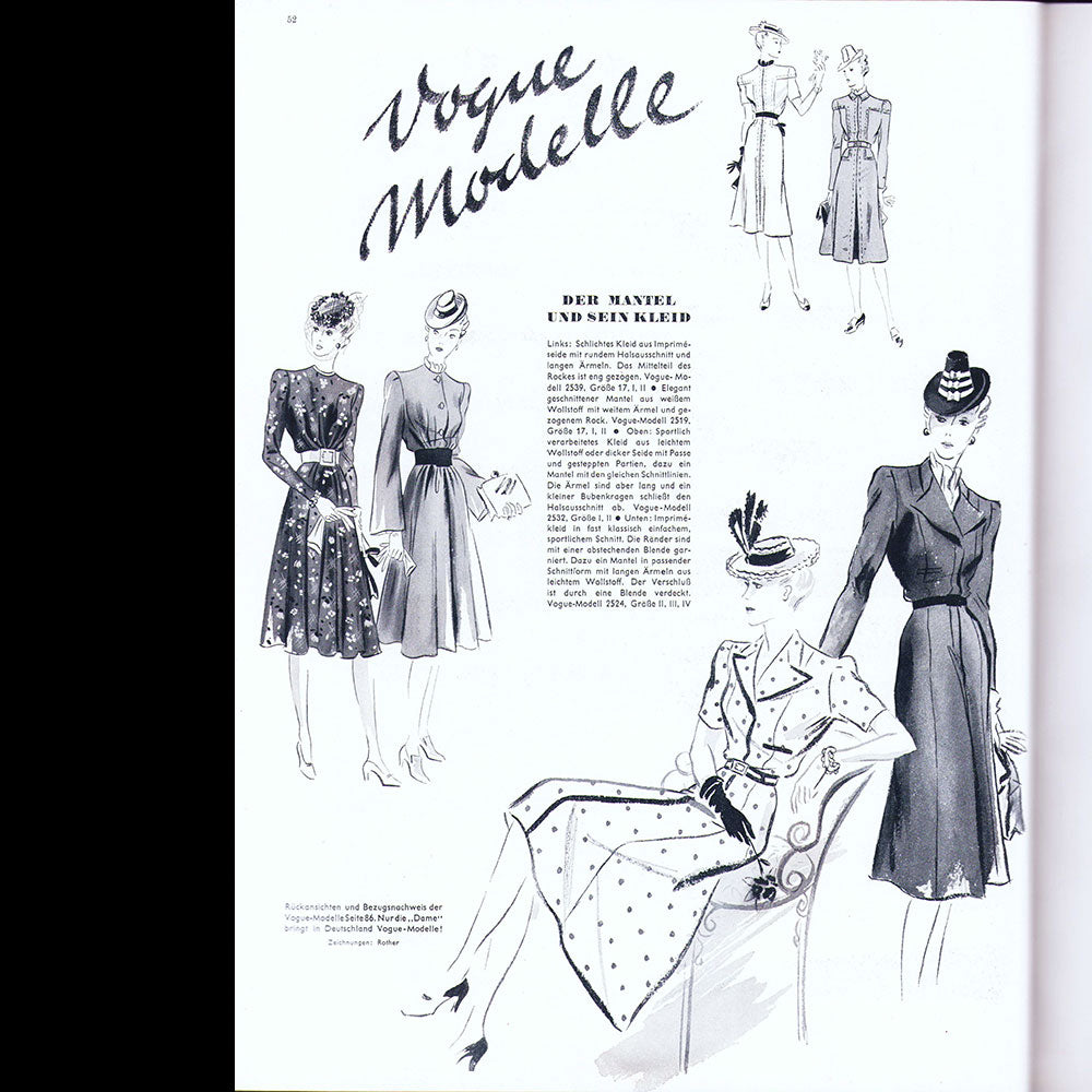 Die Dame 1939, réunion de 13 numéros (janvier à juillet 1939)