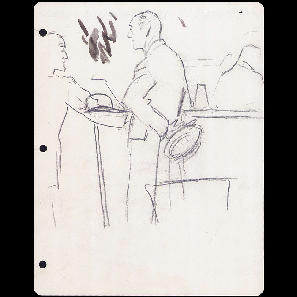 Conversation au bar, dessin d'Eric (1930s)