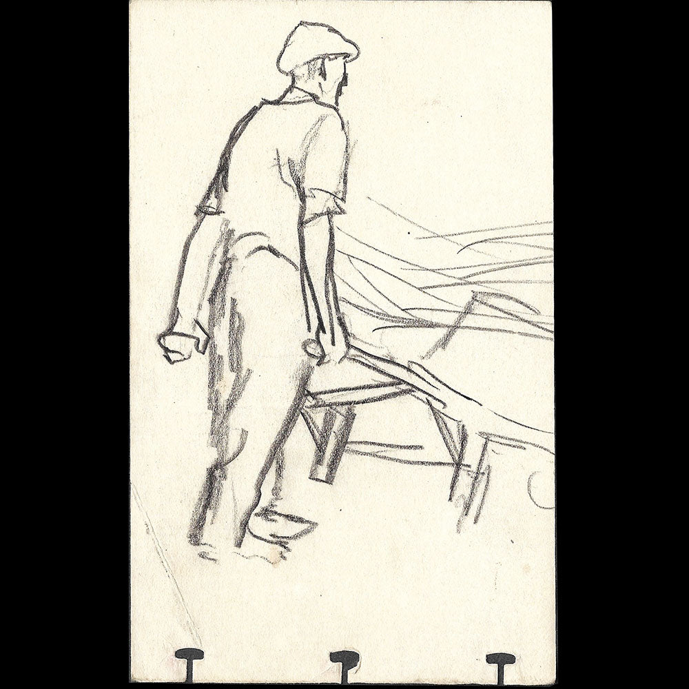 L'Homme à la brouette, dessin d'Eric (1930-1940s)