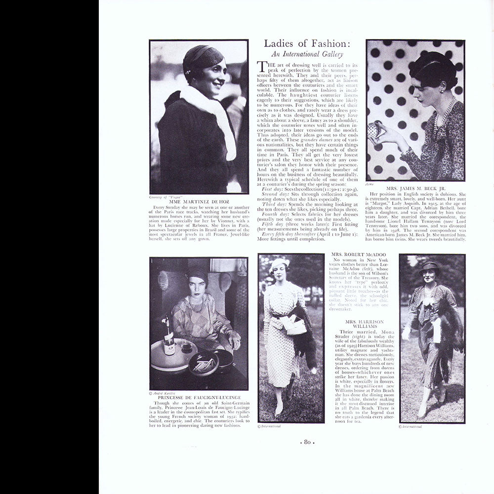 Fortune - The French Dressmakers : Vionnet, Chanel, Poiret, Lanvin, etc. (1932, août)