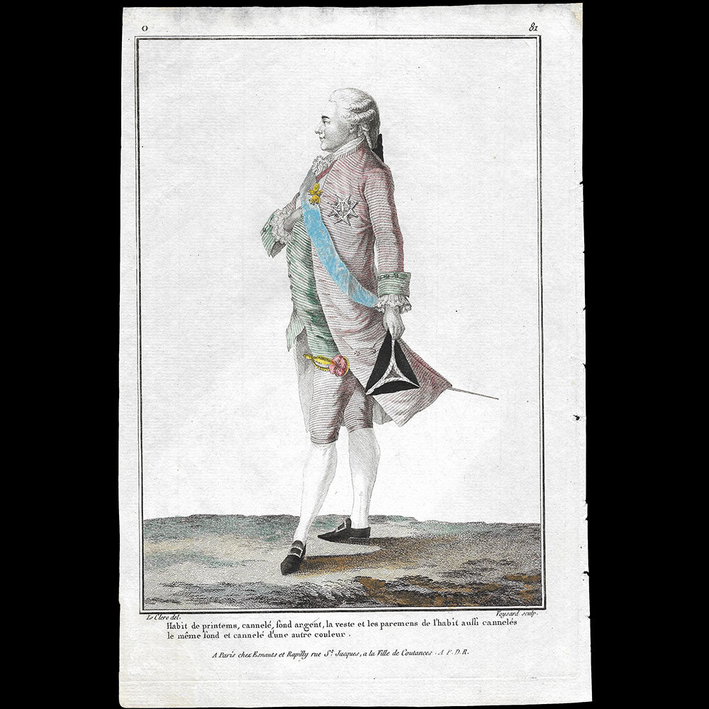 Gallerie des Modes et Costumes Français, 1778-1787, gravure n° O 81, Habit de Printemps (1778)