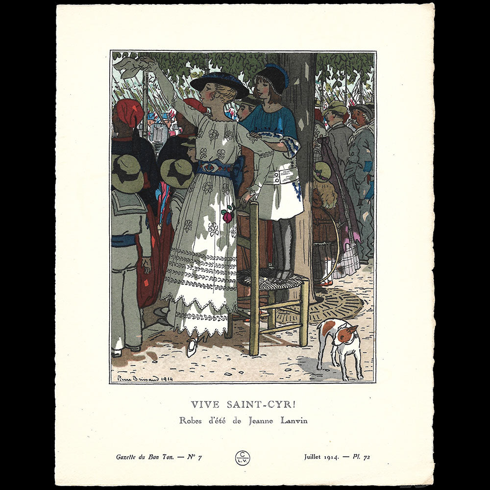 Gazette du Bon Ton - Vive Saint-Cyr, planche de Pierre Brissaud (n°7, 1914)