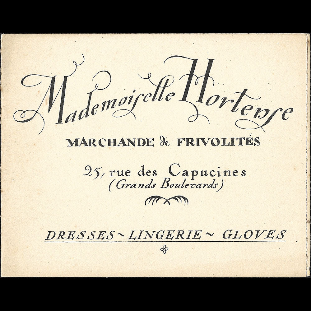 Mademoiselle Hortense - advertising card illustrated by Pierre Brissaud (c. 1925)