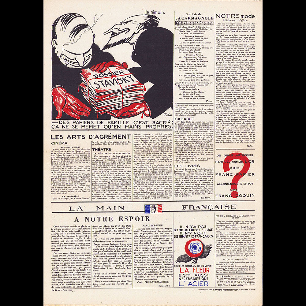 Paul Iribe - Le Témoin, collection complète (1933-1935)