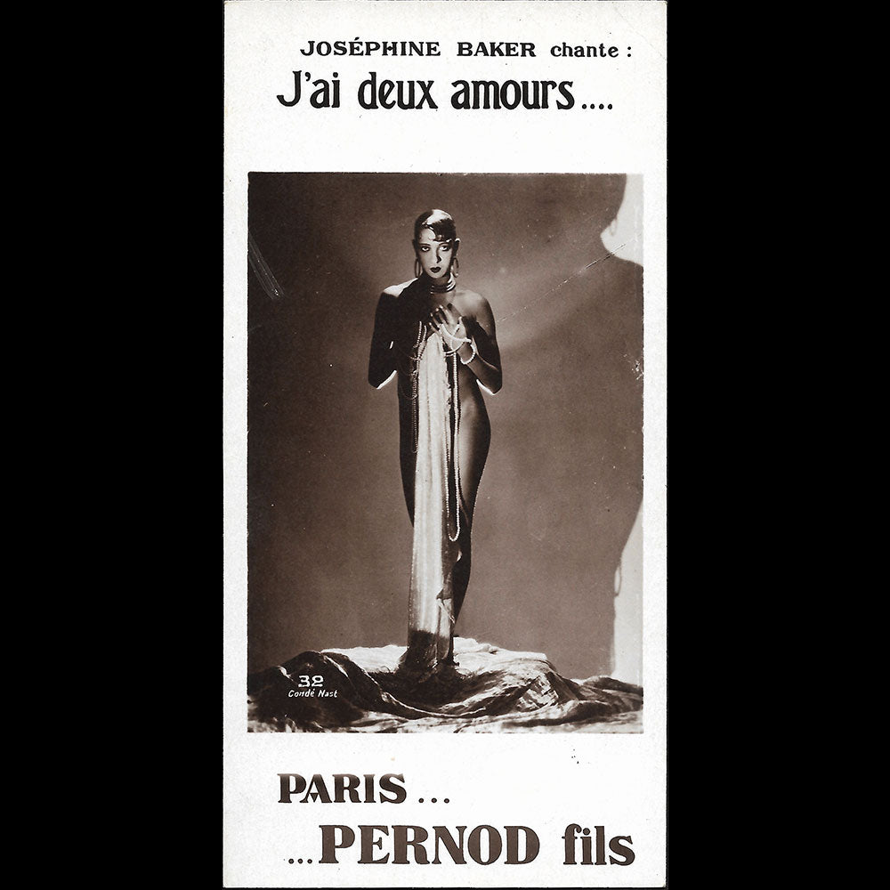 Hoyningen-Huené - Joséphine Baker chante J'ai deux amours Paris... Pernod fils (1931)