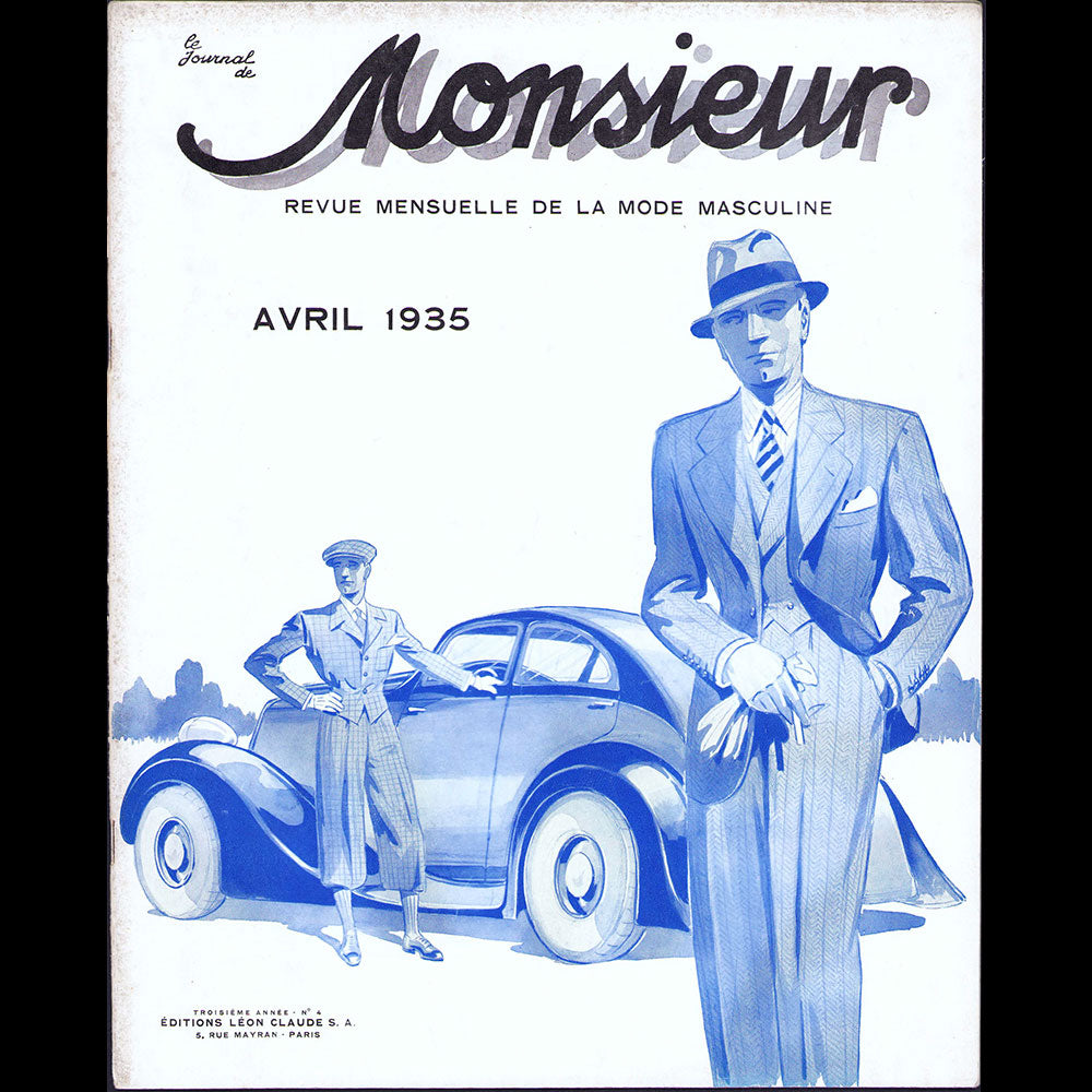 Le Journal de Monsieur, revue mensuelle de la mode masculine - Réunion de 10 numéros de l'année 1935