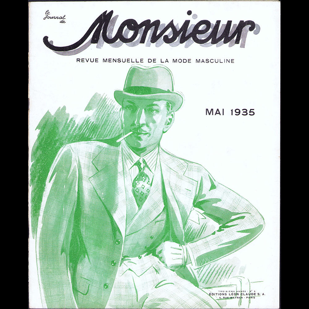 Le Journal de Monsieur, revue mensuelle de la mode masculine - Réunion de 10 numéros de l'année 1935