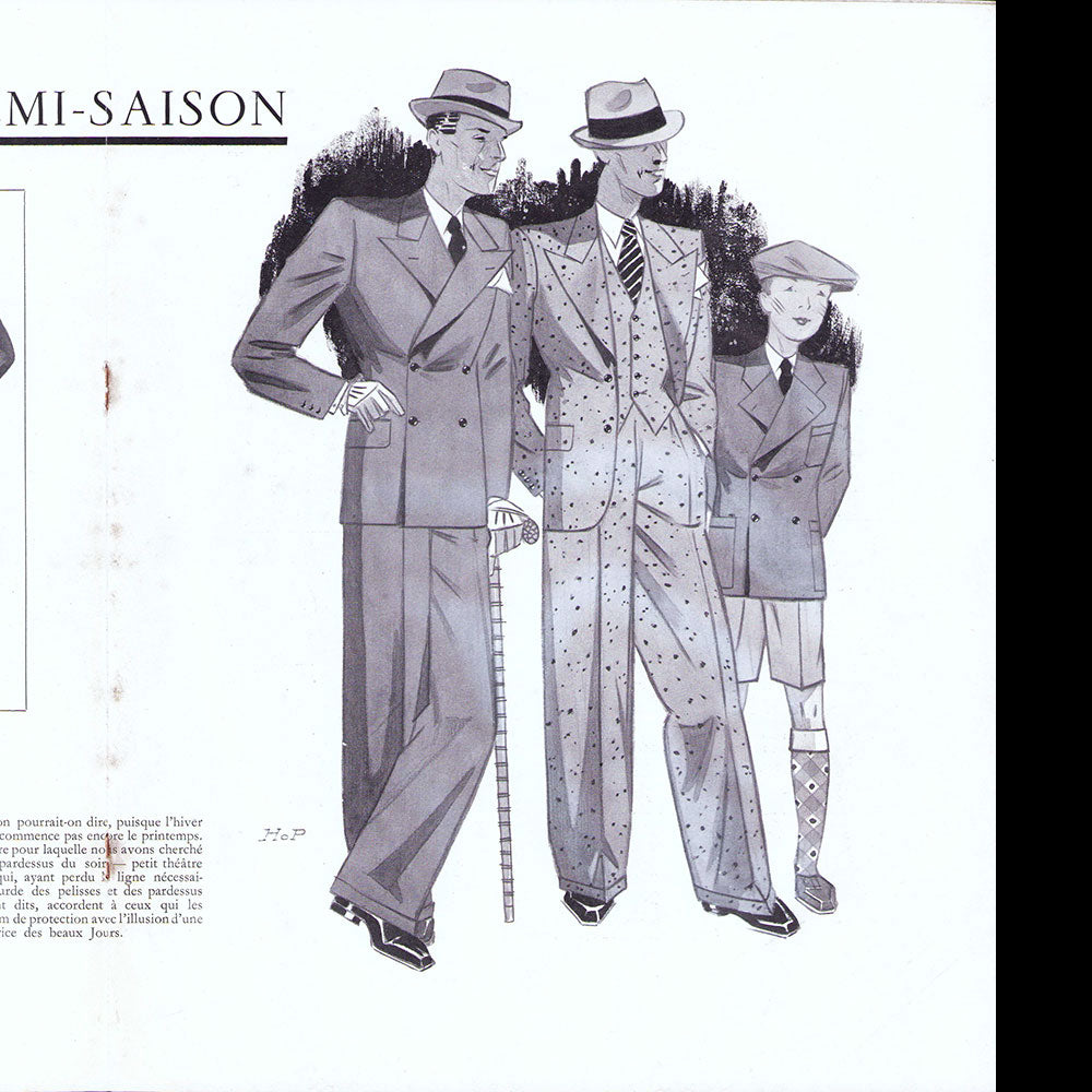 Le Journal de Monsieur, revue mensuelle de la mode masculine - Réunion de 10 numéros de l'année 1935