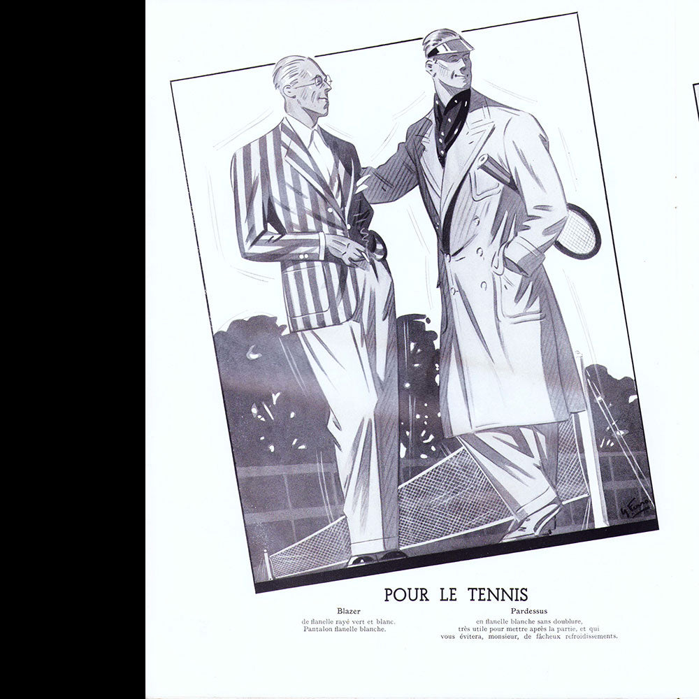 Le Journal de Monsieur, revue mensuelle de la mode masculine - Réunion de 11 numéros de l'année 1936