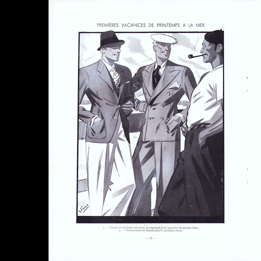 Le Journal de Monsieur, revue mensuelle de la mode masculine - Réunion de 11 numéros de l'année 1936