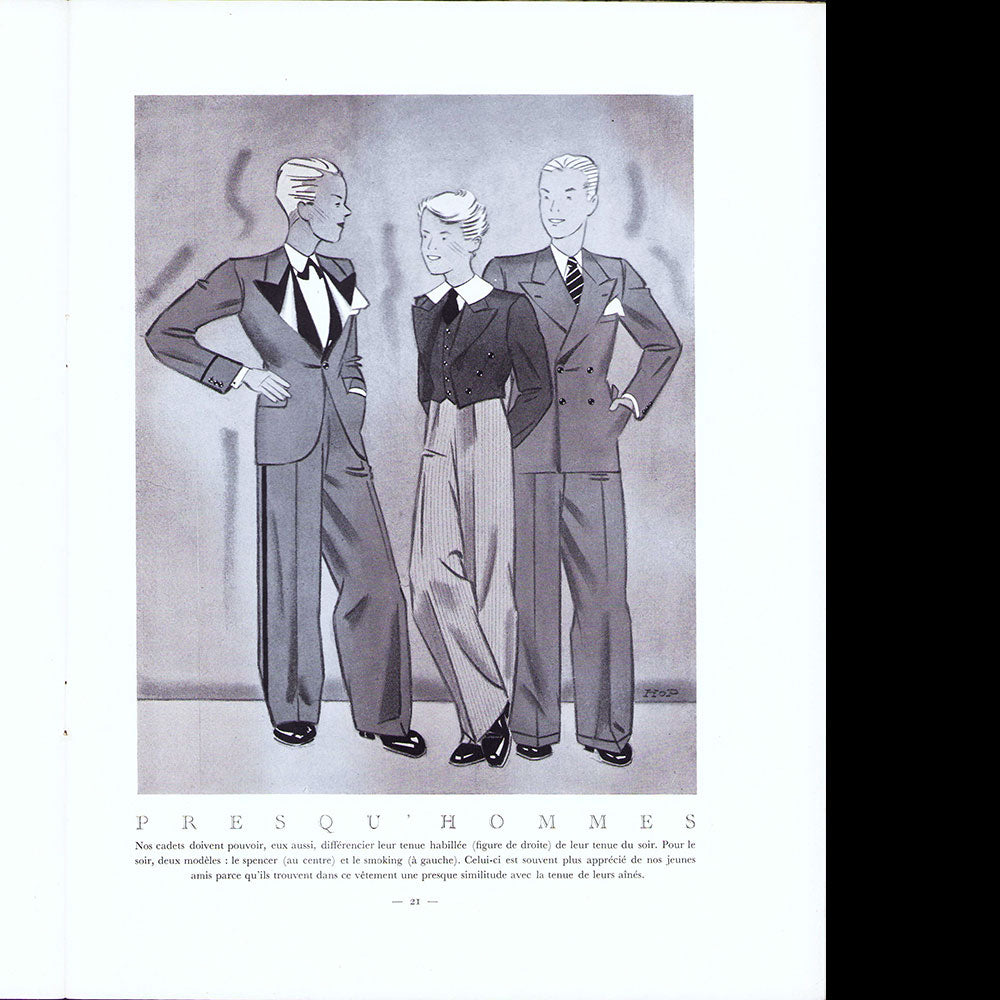 Le Journal de Monsieur, revue mensuelle de la mode masculine - Réunion de 11 numéros de l'année 1936