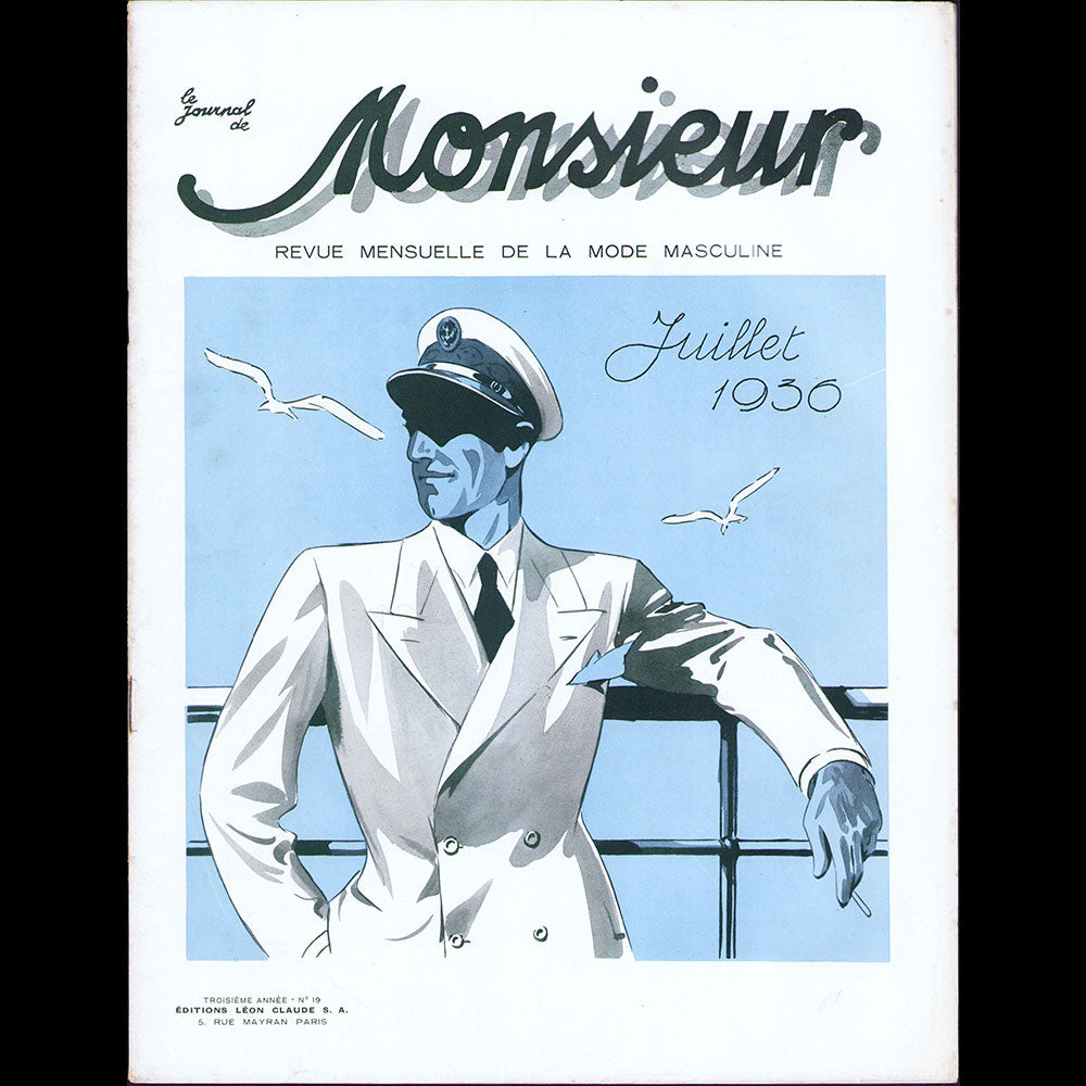 Le Journal de Monsieur, revue mensuelle de la mode masculine - Réunion de 11 numéros de l'année 1936
