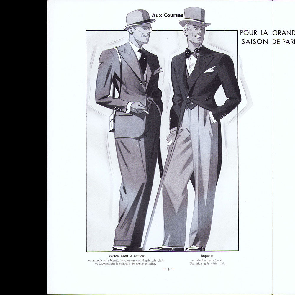 Le Journal de Monsieur, revue mensuelle de la mode masculine - Réunion de 11 numéros de l'année 1936