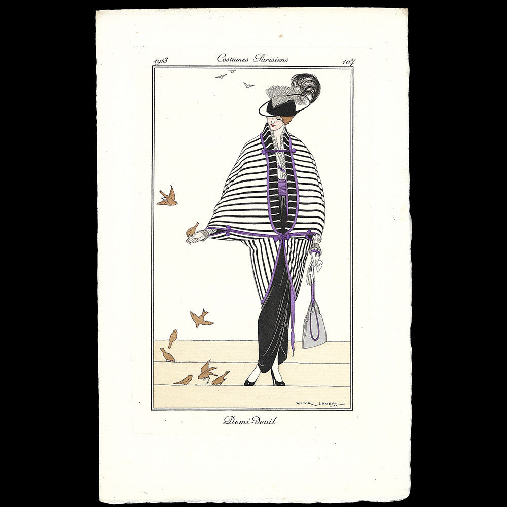 Journal des Dames et des Modes, Costumes Parisiens - Demi-Deuil, planche de Victor Lhuer (1913)