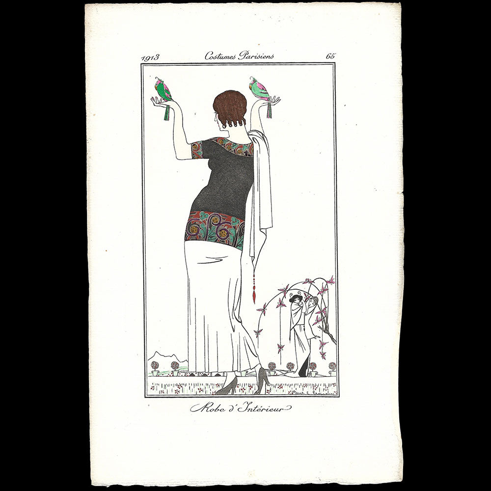 Journal des Dames et des Modes, Costumes Parisiens - Robe d'Intérieur, planche de Pierre Legrain (1913)
