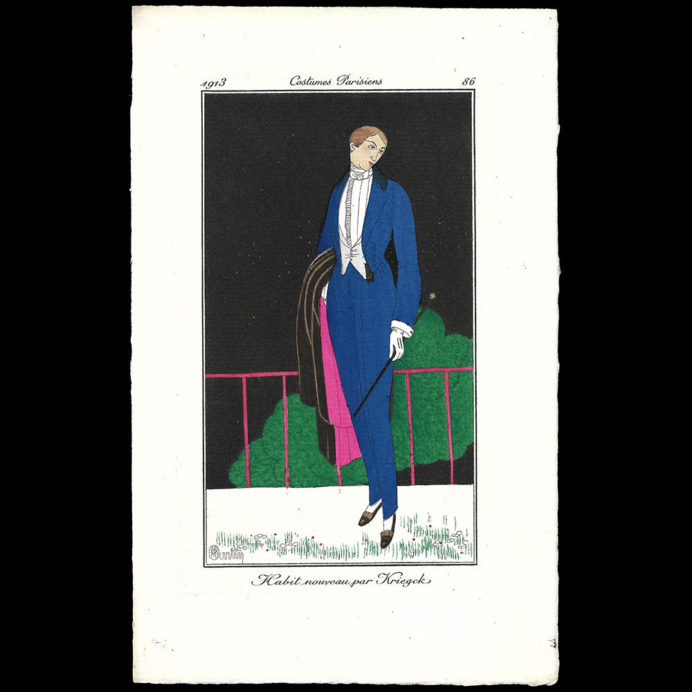 Journal des Dames et des Modes, Costumes Parisiens - Habit nouveau par Kriegck, planche de Charles Martin (1913)