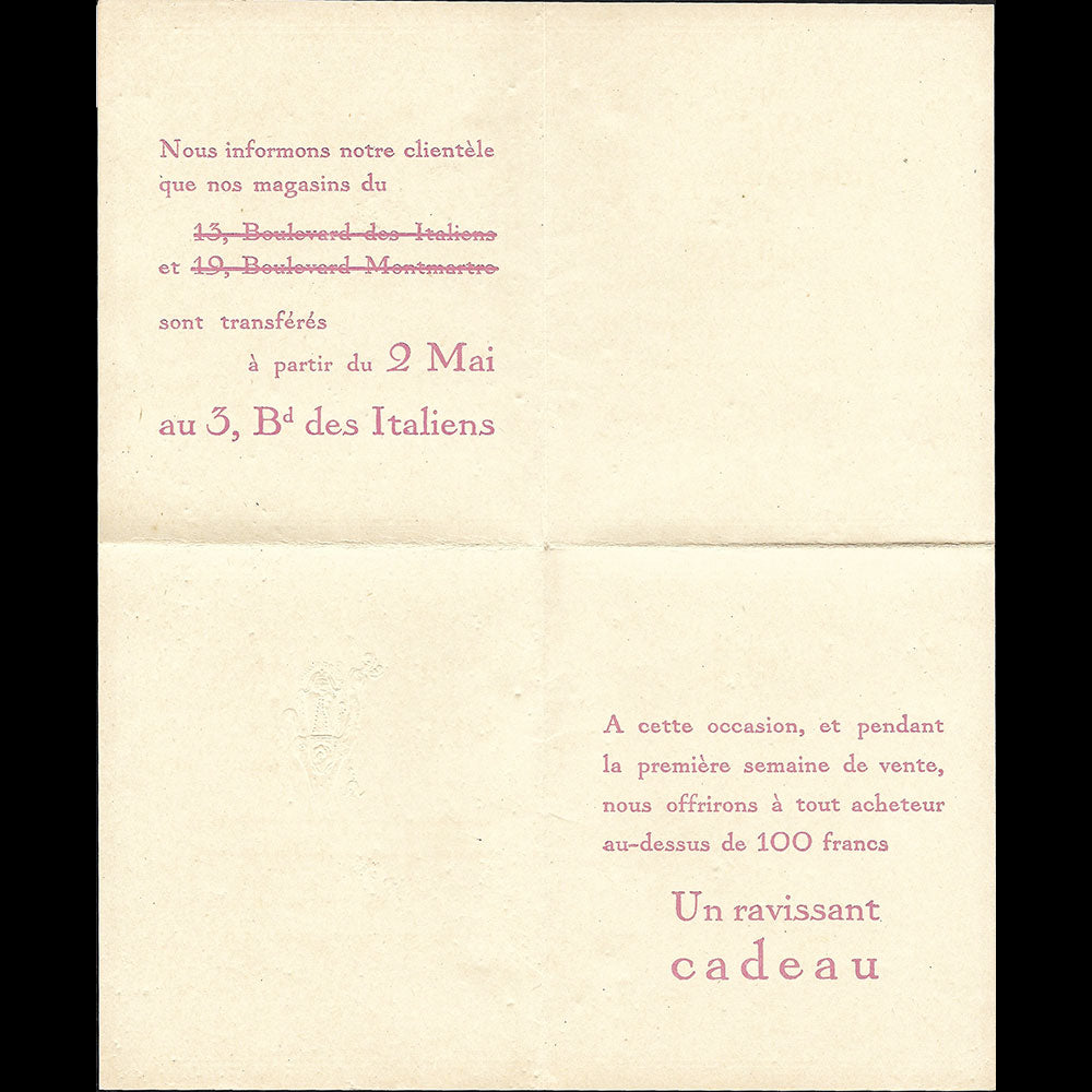 Lancel - Lancel vous invite à venir visiter ses nouveaux locaux (1927)