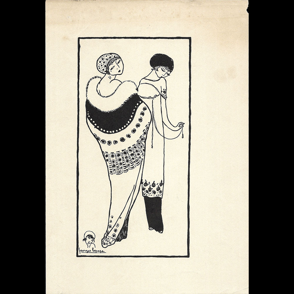 Les Choses de Paul Poiret vues par Georges Lepape - Epreuve de travail pour Forum (1928)