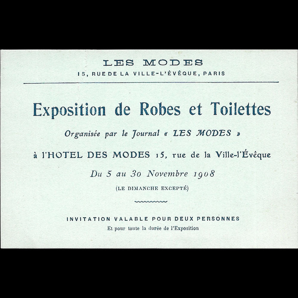 Les Modes - Invitation à l'Exposition de Robes et Toilettes (1908)