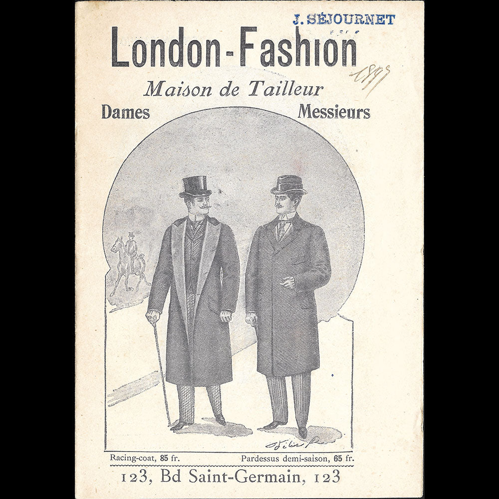 London Fashion - Catalogue du tailleur, 123 boulevard Saint-Germain à Paris (1897)