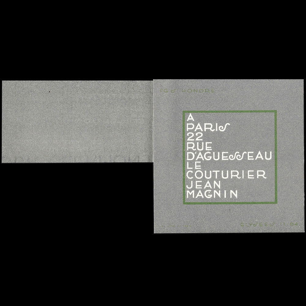 Jean Magnin - Invitation de la maison de couture, 22 rue d'Aguessau à Paris (1926)