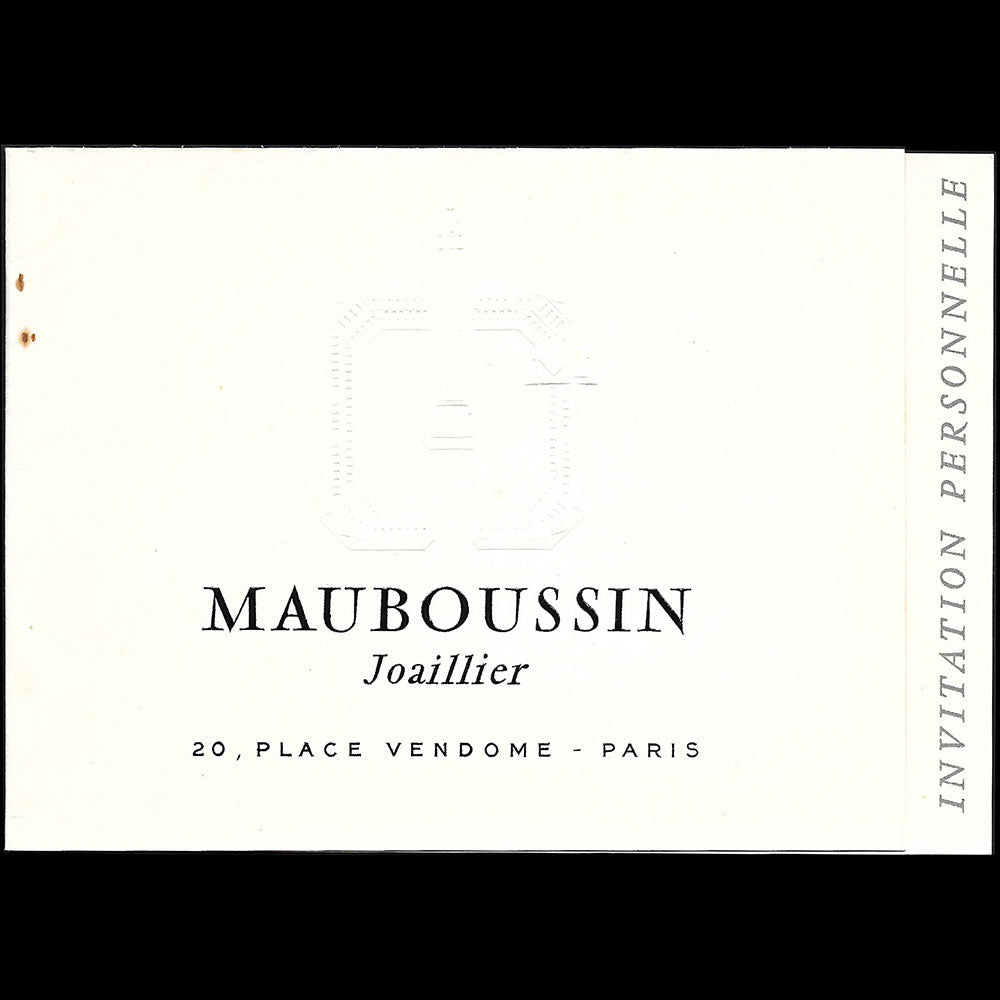 Mauboussin - Exposition de fin d'année de la maison de joaillerie, 20 place Vendôme Paris (1960s)