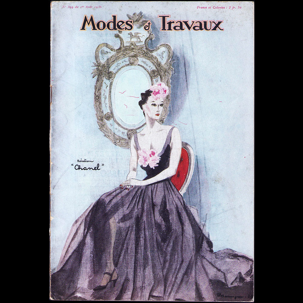 Modes et Travaux, 1er août 1936, couverture d'un modèle de Chanel