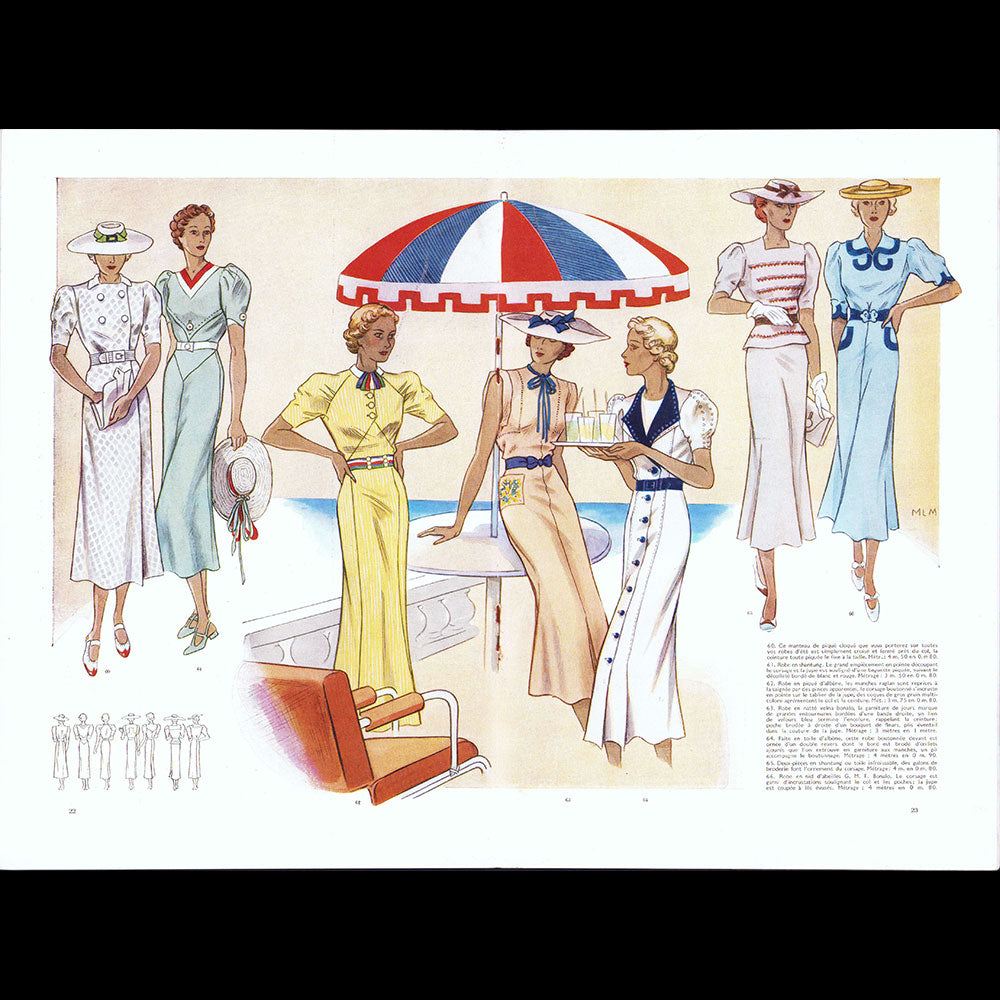 Modes et Travaux, 1er août 1936, couverture d'un modèle de Chanel