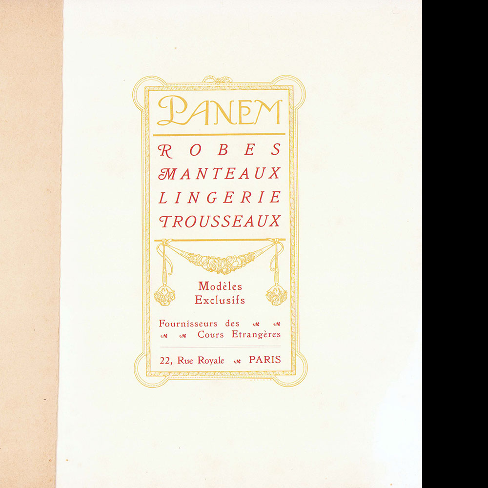 Panem - Livret de la maison de couture 22 rue Royale à Paris (circa 1905)