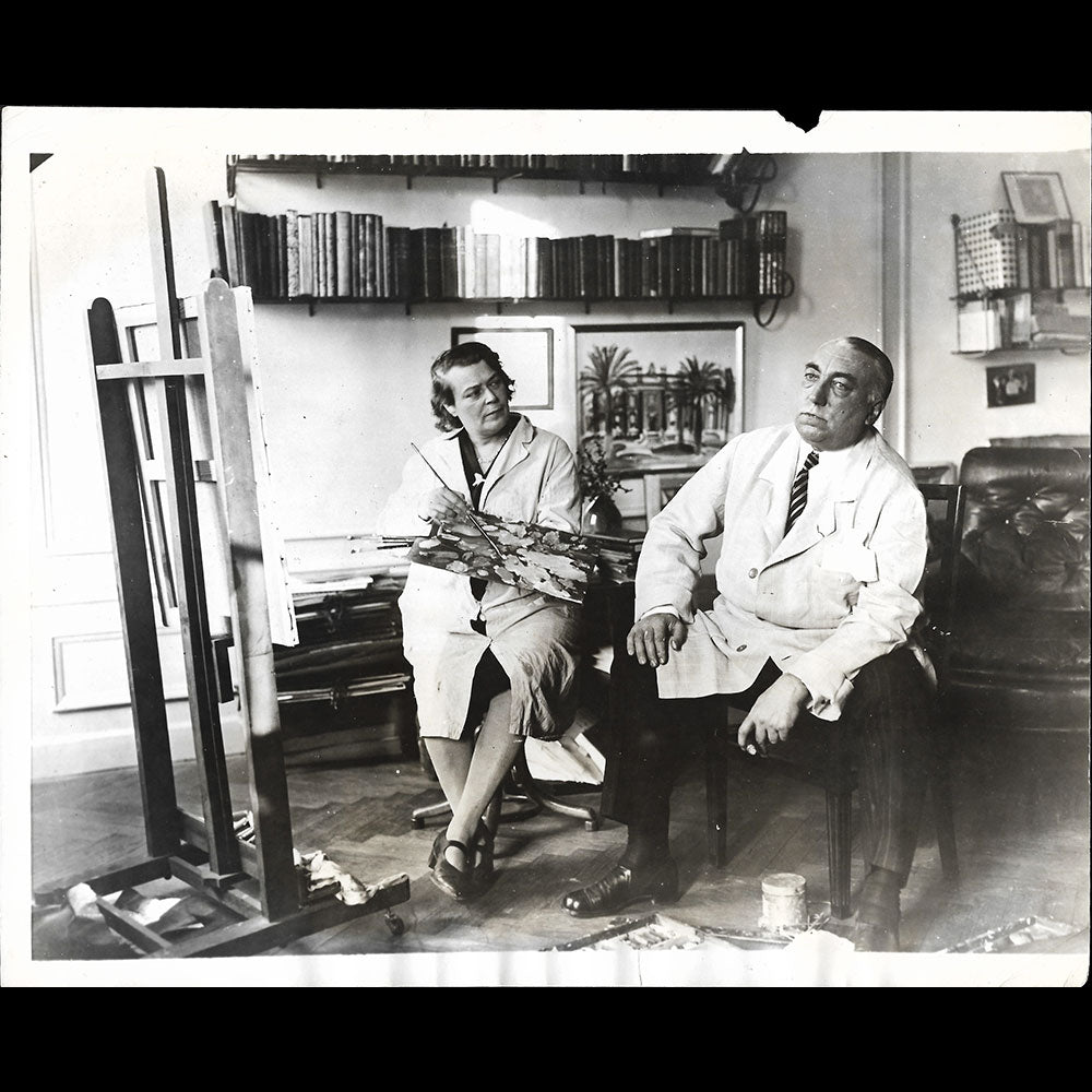 Paul Poiret posant pour un portrait par la Comtesse Zenaide de Tolstoi (1930)