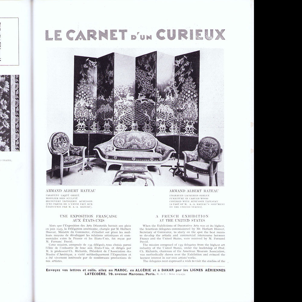 La Renaissance de l'Art Français et des Industries du Luxe (janvier 1926) - Luxe, Parure et Décoration à l'Exposition des Arts Décoratifs Modernes