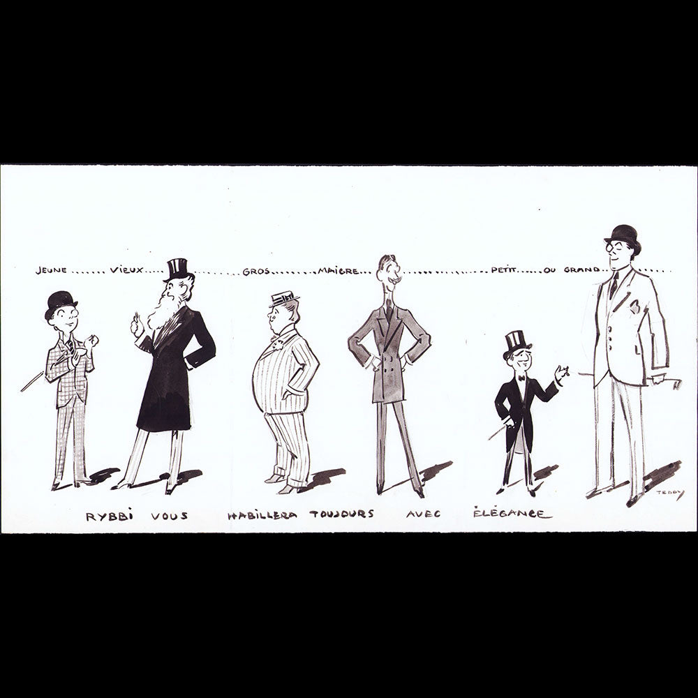 Ribby - Que vous soyez..., projet de dépliant publicitaire, dessin d'Edouard Saunier (1910s)