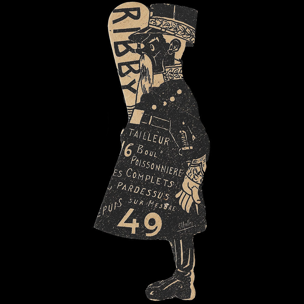 Ribby - Réunion de 4 cartes découpées du tailleur, 16 boulevard Poissonnière à Paris (1900s)