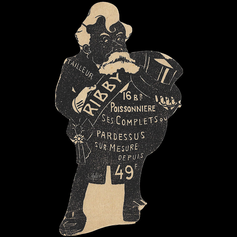 Ribby - Réunion de 4 cartes découpées du tailleur, 16 boulevard Poissonnière à Paris (1900s)