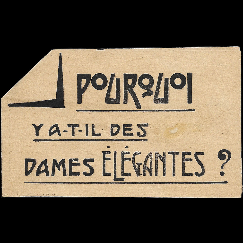 Ribby - Pourquoi y a-t-il des Dames élégantes ?, 16 boulevard Poissonnière à Paris (1900s)
