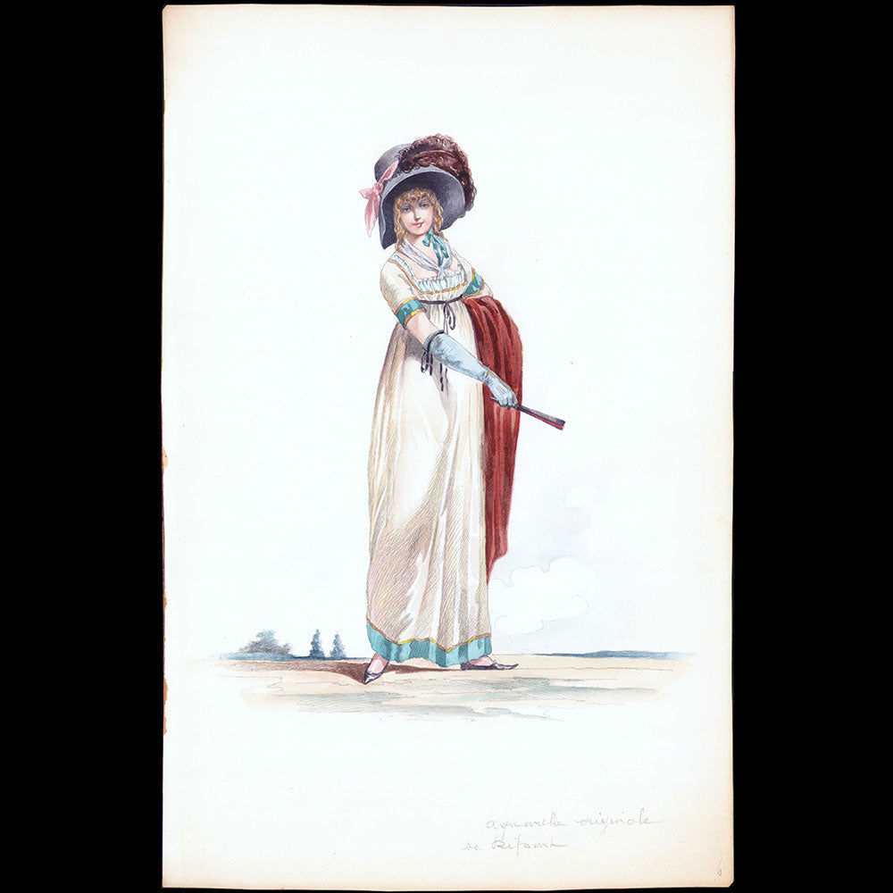 Elégante du Directoire, dessin de Georges Ripart (circa 1910)