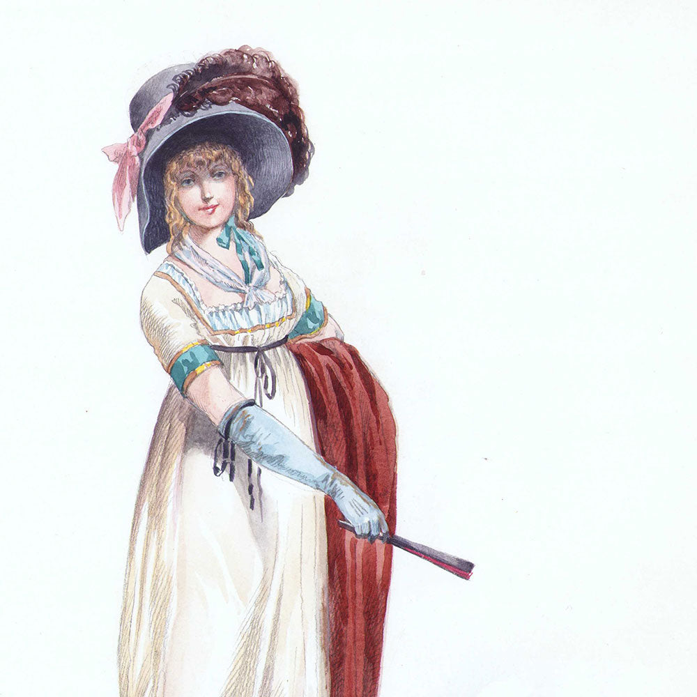 Elégante du Directoire, dessin de Georges Ripart (circa 1910)