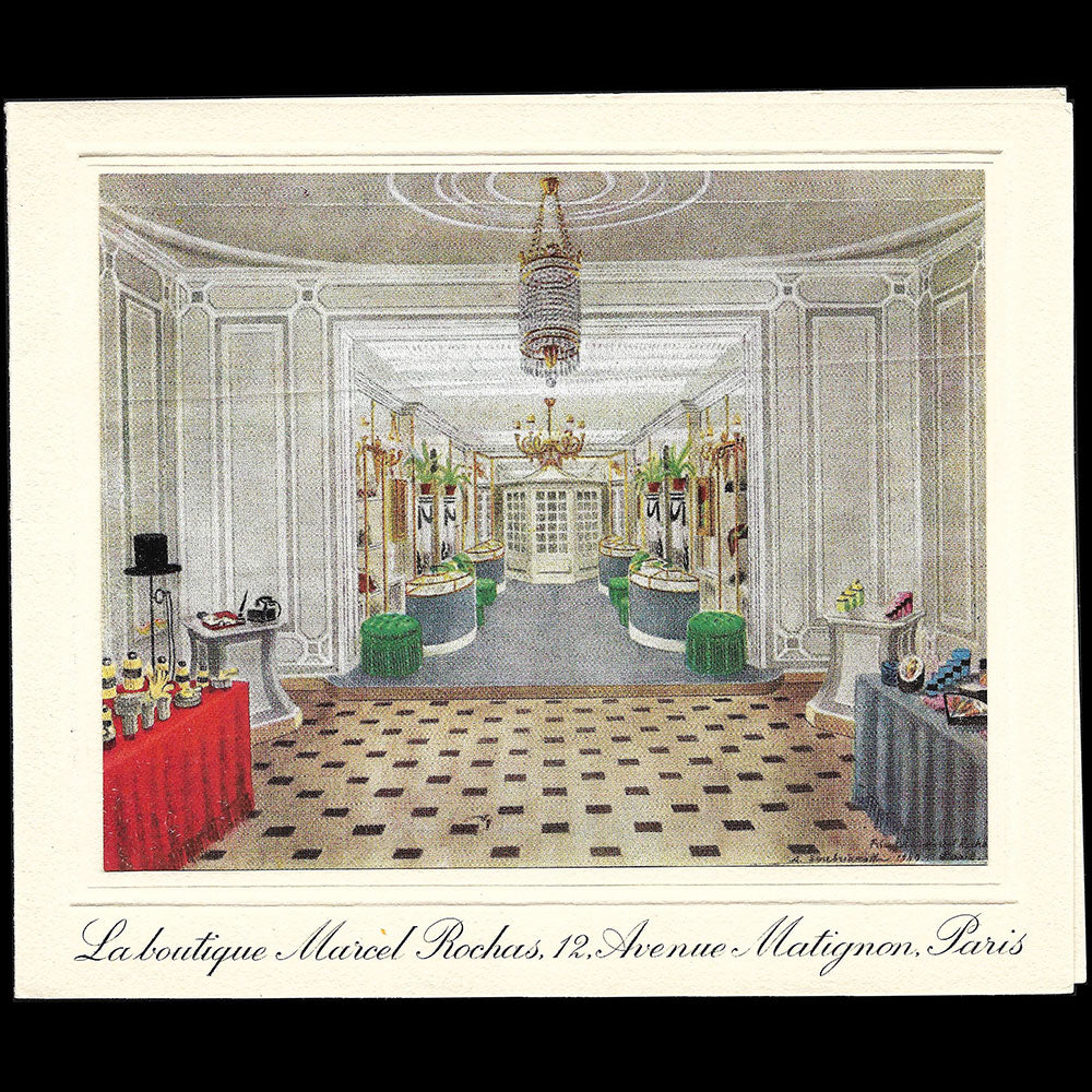 Rochas - Carte de correspondance, illustration de Serebriakoff (1950s)