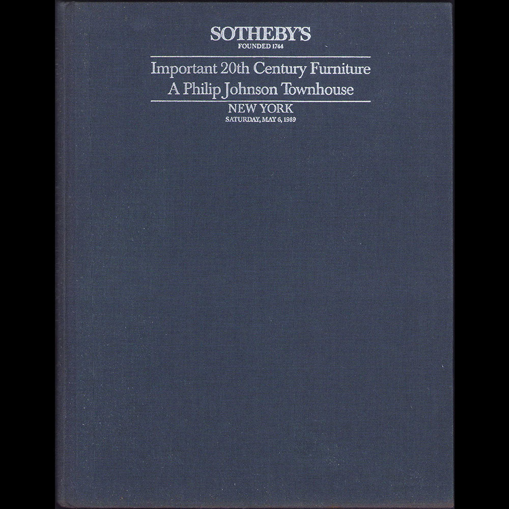 Doucet - A Philip Johnson Townhouse, catalogue de la vente Sothebys de la collection Robin Symes (1989)