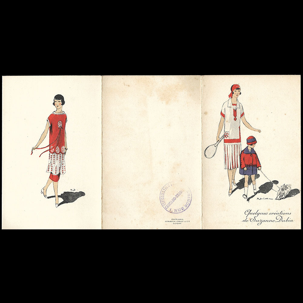 Suzanne Dubin - Invitation illustrée par René Drivon (1920s)